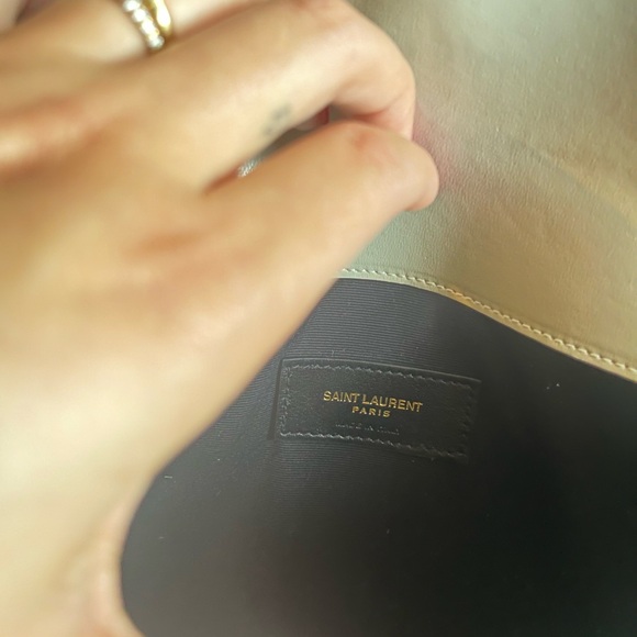 YSL Uptown Clutch in Crema Soft - Picture 11 of 11